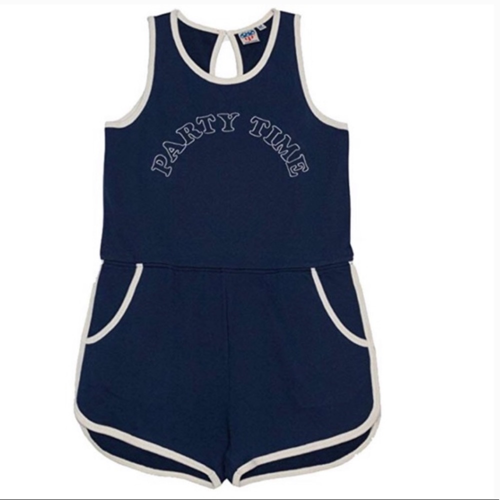 Sleeveless Blue Romper Jumpsuit Small